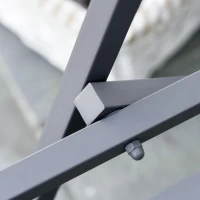 Outsunny Dubbele fauteuil met tafel tuinstoel inklapbaar staal 141 x 60 x 87 grijs(m-8)