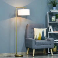Vloerlamp staande lamp E27-fitting voor woonkamer metaal staal linnen(m-7)