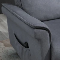 HOMCOM Sta-stoel met opsta-hulp tv-stoel ligfunctie linnen touch grijs(m-8)