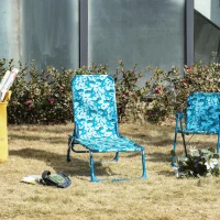 Outsunny Ligstoel voor kinderen 180 ° verstelbaar, opvouwbaar tuinstoel voor 2-6 jaar blauw(m-2)