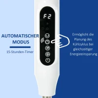 HOMCOM 138 cm staande ventilator 5 uurs timer ventilator 3 snelheden instelbaar staal(m-7)