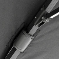 Outsunny Parasol 3x3m zweefparasol alu roma scherm met zonne-energie LED-verlichting neigbaar(m-9)