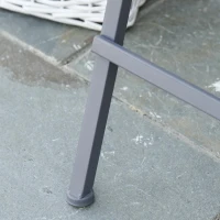 Outsunny Dubbele fauteuil met tafel tuinstoel inklapbaar staal 141 x 60 x 87 grijs(m-9)