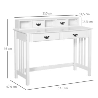 HOMCOM bureaustoel gestoffeerde stoel fauteuil met rugleuning armleuningen Fluweelzacht polyesterschuim beukenhout grijs + naturel 71 x 68 x 101 cm(m-3)