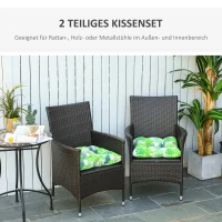 Outsunny Set van 2 zitkussens 50x45cm stoelkussens zitkussen tuinstoelkussens groen(m-4)