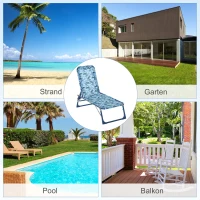 Outsunny Ligstoel voor kinderen 180 ° verstelbaar, opvouwbaar tuinstoel voor 2-6 jaar blauw(m-4)