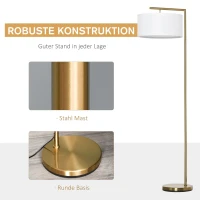 Vloerlamp staande lamp E27-fitting voor woonkamer metaal staal linnen(m-5)