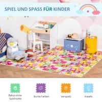 HOMCOM Puzzelmat kindertapijt opvouwbaar EVA kinderdieren patroon 61,5 x 61,5 cm(m-7)