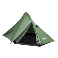 Outsunny Tent voor 2 personen kampeertent met haringen polyester glasvezel donkergroen(m-1)