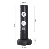 HOMCOM staande bokszak bokspop boks-dummy dummy training bokspartner bokszak boksen zwart 70 B x 70 D x 176 H cm(m-3)
