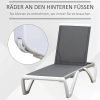 Ligstoel aluminium ligstoel stoffen ligbed relax ligstoel 5-voudig verstelbaar Texteline(m-6)