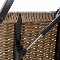 Outsunny Poly-rotan bijzettafel tuintafel tuintafel uitschuifbaar staal khaki(m-8)