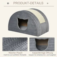 PawHut kattengrot met krabplank kattenbed krabhuis kattenverblijf kattengrot sisal(m-4)