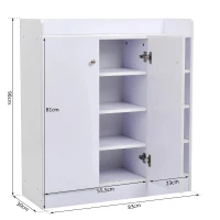 HOMCOM Dressoir sideboard wit hout schoenenkast schoenenrek plank universele kast plank(m-3)