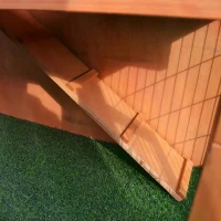 PawHut Rabbit Hutch Outdoor Guinea Pig Hutch 2-Tier Bunny Cage with No-Leak Tray 100.5 x 55 x 101 cm(m-12)