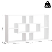 HOMCOM Wandstelling hangende stelling zwevende plank rek boekenplank wandplank organizer hout(m-3)