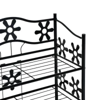 HOMCOM plantenrek bloemenrek plantenstandaard plantenetagere metaal 4 niveaus zwart(m-8)