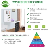 HOMCOM Opklapbare wandtafel opklapbare wandtafel klaptafel computertafel schoolbord MDF wit(m-8)