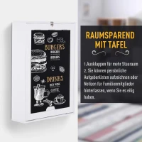 HOMCOM Opklapbare wandtafel opklapbare wandtafel klaptafel computertafel schoolbord MDF wit(m-6)