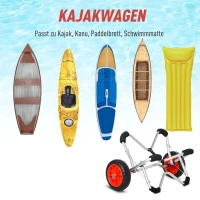 Kajaktrailer aluminium boottrailer inklapbaar ruimtebesparend PU-banden zilver 75 kg(m-4)