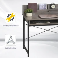 HOMCOM Bureau met plank schuiflade computertafel bureau kantoortafel industriële stijl MDF(m-6)