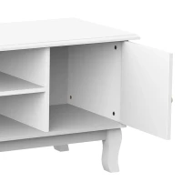 HOMCOM lage tv-kast tv-tafel tv-meubel houten poten woonkamer MDF 120 cm wit(m-9)