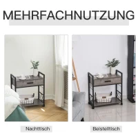 HOMCOM bijzettafel serveerwagen met lade opbergruimte keukenwagen dressoir grijs(m-7)