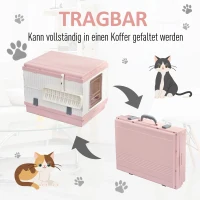 PawHut Kattentoilet kattenbak met opvangbak, schep, inklapbaar ABS(m-5)