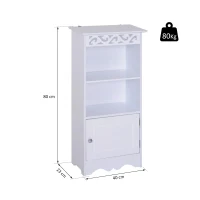 HOMCOM Badkamerkast linnenkast keukenkast opbergkast MDF wit(m-3)