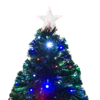 HOMCOM kerstboom dennenboom kerstboom met LED‘s glasvezelboom ster 8 model(m-10)