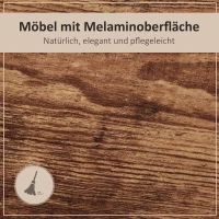 HOMCOM® TV-meubel, lowboard, TV-plank, in industrieel design, 3 niveaus, naturel spaanplaat 120 x B40 x H45 cm(m-6)