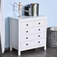HOMCOM Ladekast met 5 lades commode dressoir kast MDF + spaanplaat(m-6)