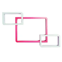 HOMCOM Wandstelling hangende stelling met 3 vakken kubus stelling opbergruimte MDF 2 kleuren(m-6)