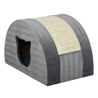 PawHut kattengrot met krabplank kattenbed krabhuis kattenverblijf kattengrot sisal(m-7)