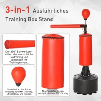 HOMCOM Staande bokszak bokstrainingstoestel boksassistent training bokszak zwart rood 88 x 48 x 160 cm | Aosom.de(m-4)