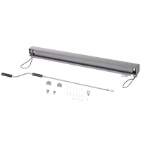 Outsunny Rolgordijn met handslinger raamrolgordijn wand-/ dakmontage UV50 + aluminium grijs 100 x 140 cm(m-8)