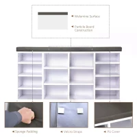 HOMCOM Multi-Storage Shoe Rack w/ 14 Compartments Cushion Moving Shelves Solid Frame Foot Pads Home Office Tidy Organisation Boots Trainers White(m-7)