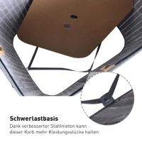 HOMCOM Wasmand waskist wasbox wasbak hoekig bamboe 72 l grijs(m-4)