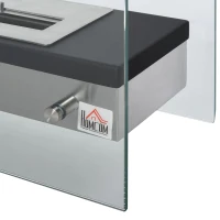 HOMCOM biohaard ethanolhaard bio-ethanolbrander 1,5 l brandduur roestvrij staal(m-8)