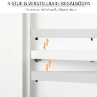 HOMCOM® keukenkast wandkast badkamerkast badkamermeubel wandkast verstelbare plank hout wit 60 x 19,8 x 58 cm | Aosom.de(m-5)