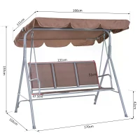 Outsunny Outdoor 3-Seater Swing Chair-Brown(m-3)