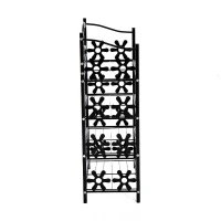 HOMCOM plantenrek bloemenrek plantenstandaard plantenetagere metaal 4 niveaus zwart(m-5)