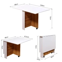 HOMCOM klaptafel mobiele tafel met wielen bureau bijzettafel Bureau(m-3)