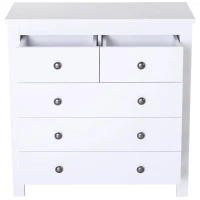 HOMCOM Ladekast met 5 lades commode dressoir kast MDF + spaanplaat(m-7)