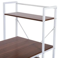 HOMCOM bureau met plank computerbureau werktafel bureau zwart/wit(m-5)