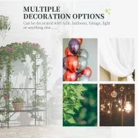 Outsunny Garden Arbor Bench Plant Climbing Support Trellis for Rose Vines Black(m-5)