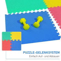 HOMCOM Puzzelmat speelkleed vloermat kinderspeeltapijt gymnastiekmat veelkleurig 8-delig(m-4)