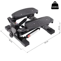 HOMCOM mini stepper sidestepper fitness hometrainer inclusief trainingsbanden(m-3)
