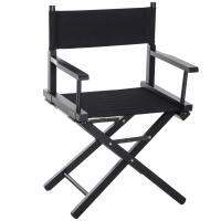HOMCOM Wooden Director's Folding Chair, Oxford Fabric, Beech,54L-Black
