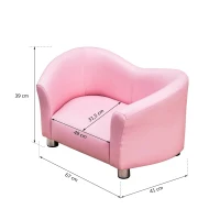 PawHut luxe hondenbank hondensofa kunstleer kattenbank hondenmand huisdier roze(m-3)